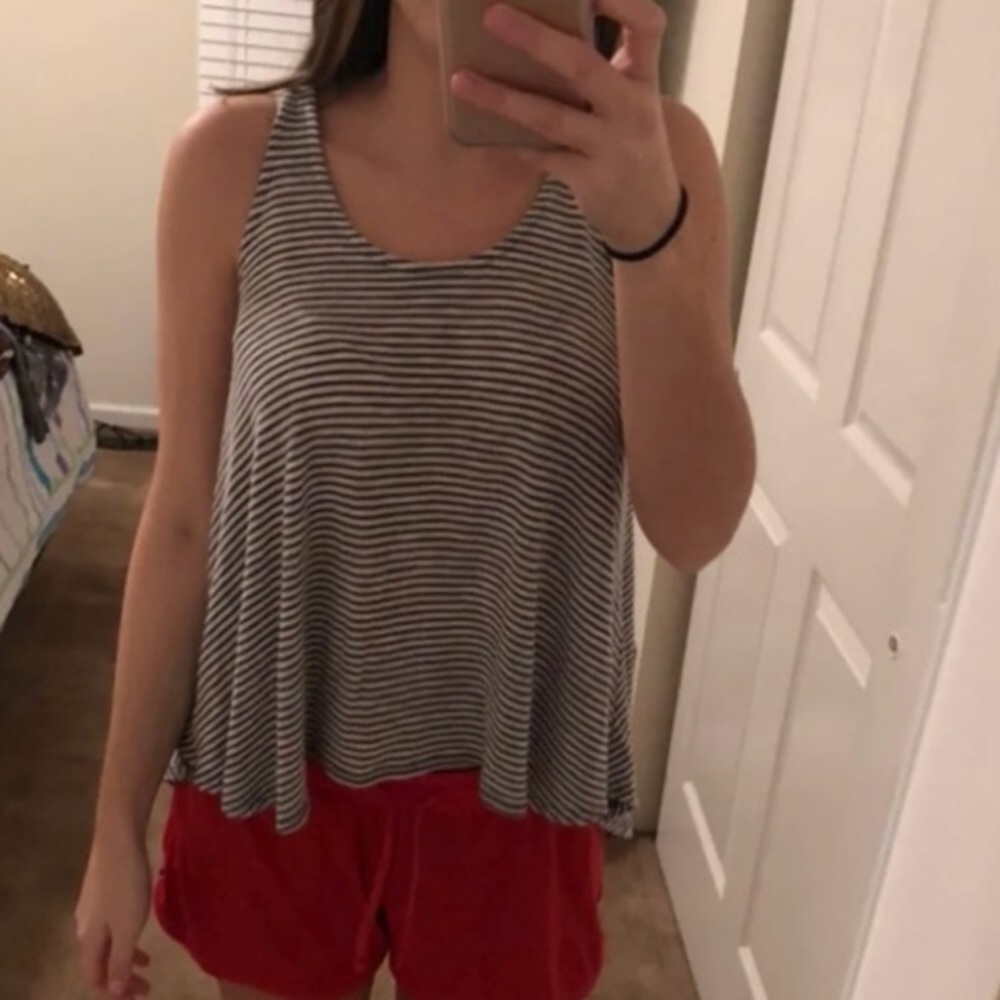 Blue & White Striped Tank Top